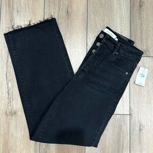 Raw hem, wide leg jeans